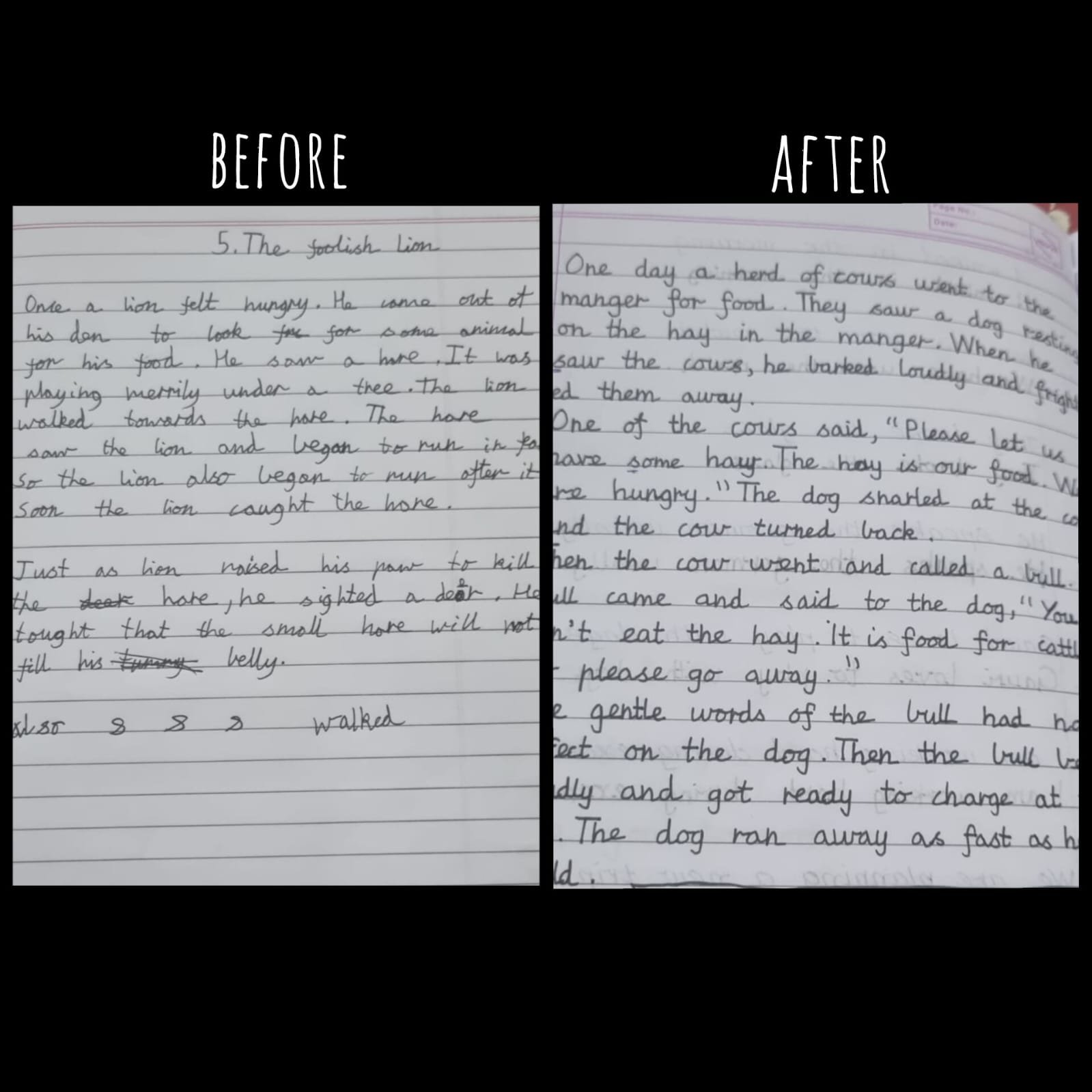 Cursive Before & After